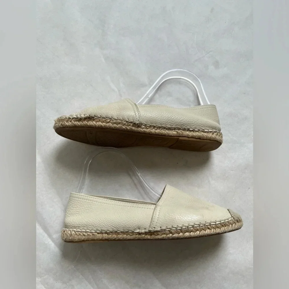 Maypol Selena Women's Nude Beige Pebbled Leather Espadrille Shoes Size EUR 39